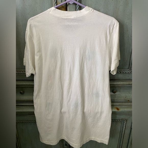 Long white t-shirt w/ green and pink ribbons, bows and sequins. - Picture 4 of 5